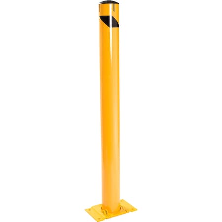 Global Industrial Steel Safety Bollard W/Removable Base and Cap, 5.5ftftD x 48ftftH 670581